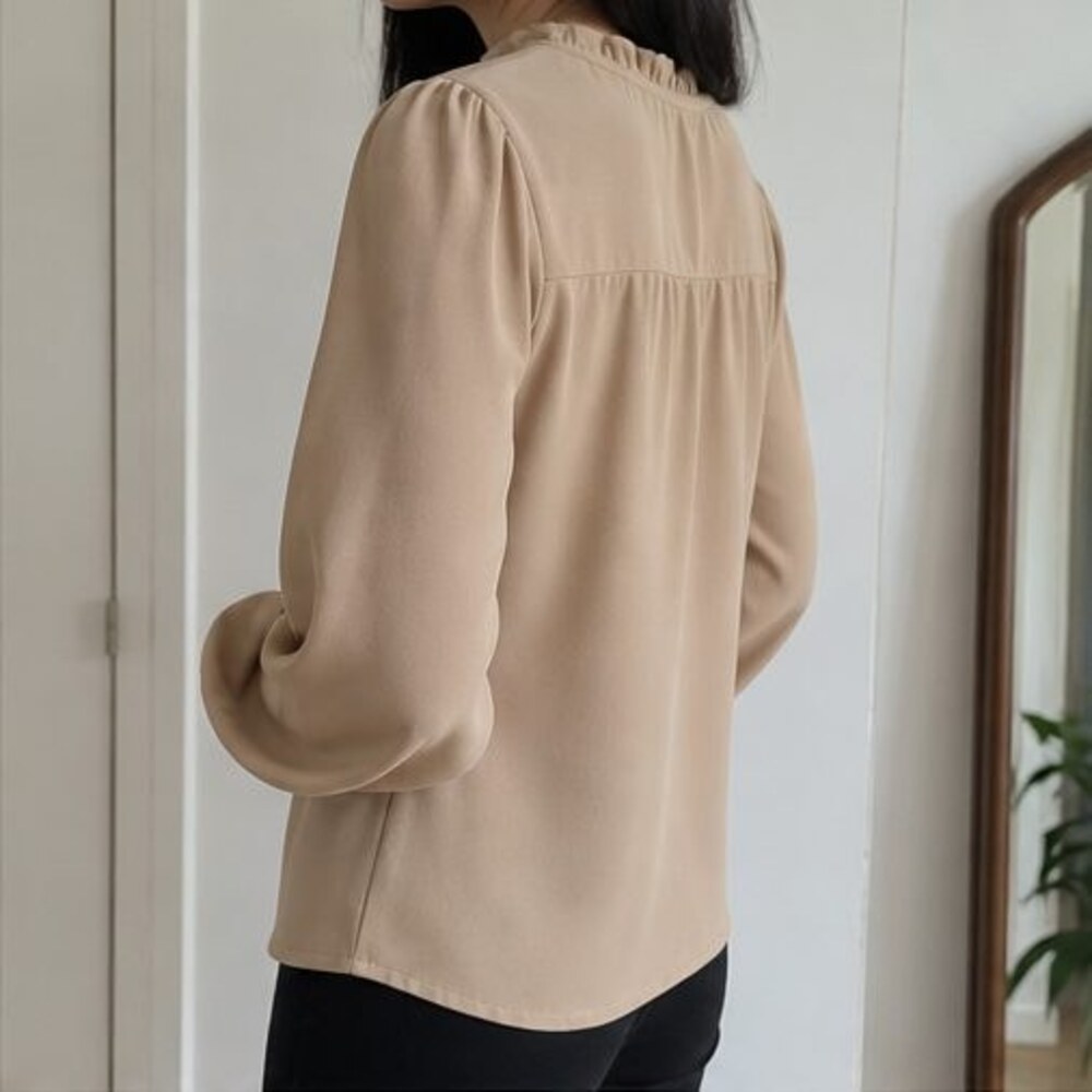 Sand Puff Sleeve Top - Picture 3 of 6